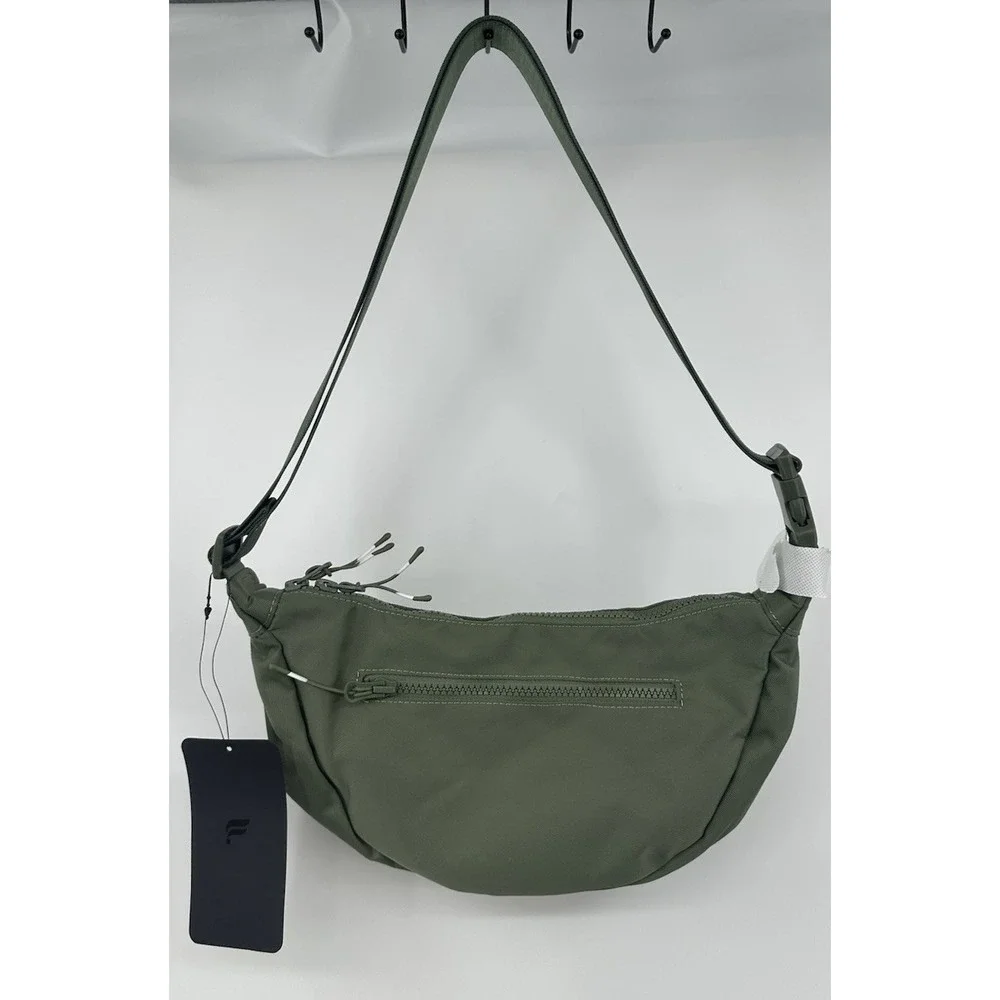 Fabletics The Sling Bag Adjustable Utility Green Zipper New 12X7 - Picture 7 of 15